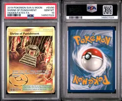 Shrine of Punishment Gold SR SV90 PSA 10 Gem Mint 2019 Pokemon Hidden Fates - Image 1