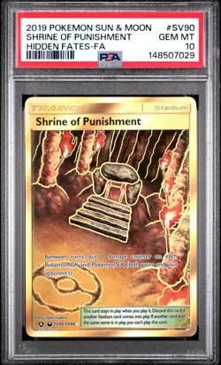 Shrine of Punishment Gold SR SV90 PSA 10 Gem Mint 2019 Pokemon Hidden Fates - Image 2