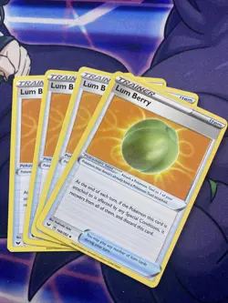 Pokemon TCG Sword and Shield Base 4x Playset Lum Berry 168/202 - Image 1