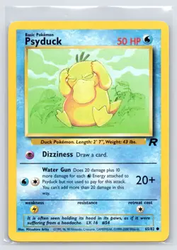 Psyduck 65/82 Common Team Rocket Unlimited Pokemon VLP 2000 Vintage WOTC - Image 1