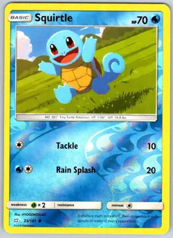 SQUIRTLE 23 LIGHTLY PLAYED Reverse Holo Team Up - Image 1