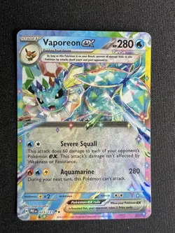 Pokemon 2025 Prismatic Evolutions Vaporeon EX #23/131 - Image 1