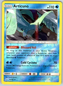 ARTICUNO 32 LIGHTLY PLAYED Reverse Holo Team Up - Image 1