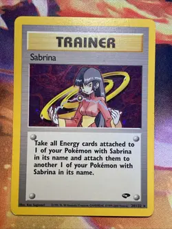 Pokemon TCG – Sabrina 20/132 Holo Rare Unlimited – Gym Heroes – Vintage WOTC - Image 1