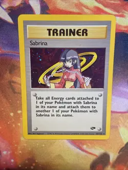 Pokemon TCG – Sabrina 20/132 Holo Rare Unlimited – Gym Heroes – Vintage WOTC - Image 2