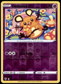 Dedenne 078/189 Uncommon Darkness Ablaze Pokemon Reverse Holo Near Mint - Image 1