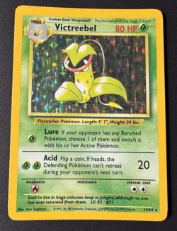 Pokemon Victreebel Jungle 14/64 Unlimited Holo Error/ No Symbol - LP - Image 1