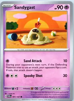 Sandygast 091/167 Common Twilight Masquerade Pokemon Near Mint - Image 1
