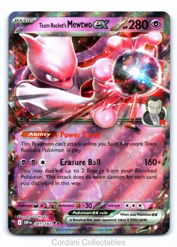 Team Rocket's Mewtwo ex 081/182 Double Rare Destined Rivals Pokemon Near Mint - Image 1