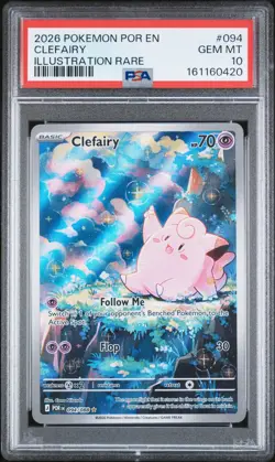 2026 Pokemon POR EN-Perfect Order Clefairy #094 Illustration Rare PSA 10 - Image 1
