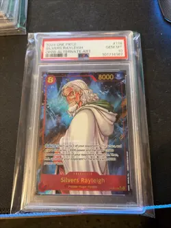 2024 One Piece OP08 EN Silvers Rayleigh Alternate Art PSA 10 - Image 1