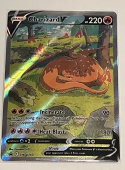 Pokemon TCG Charizard v SWSH260 Sword & Shield Promo Card Near Mint Condition - Image 1