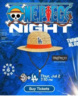 Presale 2026 Los Angeles Dodgers Monkey D Luffy One Piece Card / Straw Hat 7/2 - Image 3