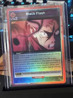 Jujutsu Kaisen Union Arena, Black flash holo rare card in english. NM JJK-3-069 - Image 1