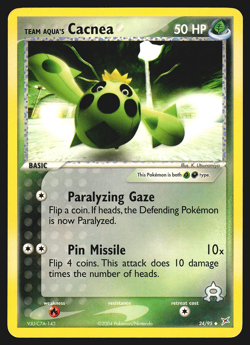 Team Aqua's Cacnea 24/95 EX Team Magma vs Team Aqua Pokemon Card EXC - Image 1