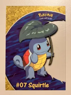 2000 Topps Pokemon #07 Squirtle Blue Logo TV Animation Clear Card #PC4 - Image 1