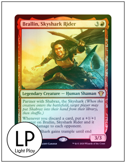 1x Brallin, Skyshark Rider, Foil, Magic the Gathering MTG LP Light Play - Image 1