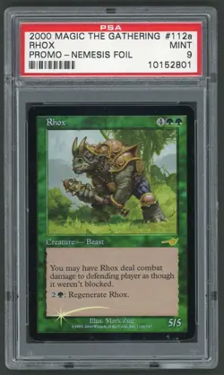 2000 MTG Magic the Gathering Card #112a Rhox Foil Promo PSA 9 TCG - Image 1