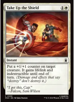 Take Up the Shield (Foil) 39 MTG NM - Marvel Super Heroes - Image 1