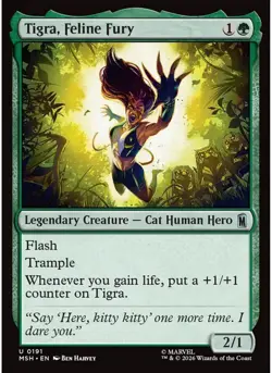 Tigra, Feline Fury (Foil) 191 MTG NM - Marvel Super Heroes - Image 1