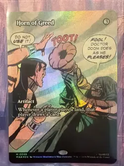 Horn Of Greed (Borderless) (Foil) - Marvel Universe Eternal - Legal NM - Image 1