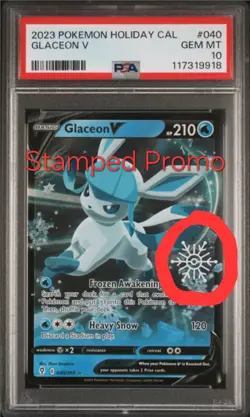 2023 POKEMON HOLIDAY CALENDAR #040 GLACEON V PSA 10 - Image 1