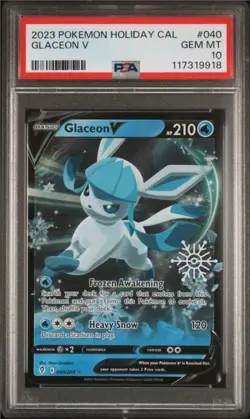 2023 POKEMON HOLIDAY CALENDAR #040 GLACEON V PSA 10 - Image 2