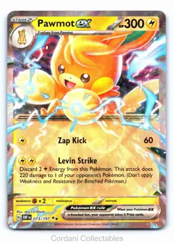 Pawmot EX 073/197 - Obsidian Flames - Pokemon Card - Near Mint - Image 1