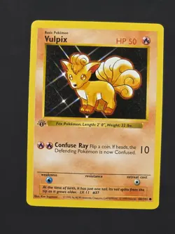 Wizards Vulpix Shadowless 1st Edition Common 68/102 Base Set 50 HP English - Image 1