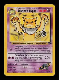 Sabrina's Hypno 56/132 Unlimited Uncommon Gym Challenge Pokemon Cards - Image 1
