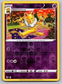 Hypno 061/195 Uncommon Silver Tempest Pokemon Reverse Holo Lightly Played - Image 1