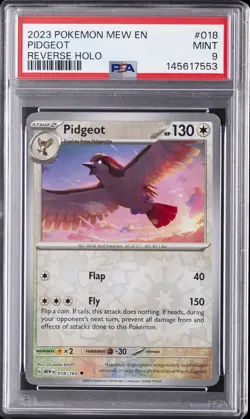 2023 POKEMON MEW EN-151 REVERSE HOLO #018 PIDGEOT PSA 9 - Image 1