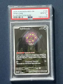 PSA 10 Spiritomb 148/132 Pokemon Me01: Mega Evolution Illustration Rare 2025 - Image 1