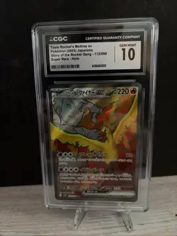 CGC 10 Team Rocket's Moltres ex 112/098 SR Glory of Team Rocket sv10 Pokemon - Image 1