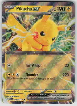 Pikachu ex 028/131 Double Rare Prismatic Evolutions Pokemon Near Mint - Image 1
