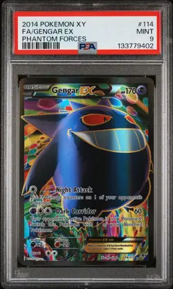 PSA 9 GENGAR EX FULL ART #114 POKEMON 2014 XY PHANTOM FORCES NEW CERT - Image 1