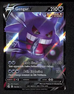 Gengar V 156 V Rare Pokemon Fusion Strike 264 Holo 2021 - Image 1
