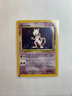 Pokemon Mewtwo Holo 10/102 Base Set Unlimited WOTC Vintage Rare – Excellent - Image 1