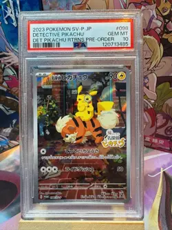 PSA 10 Detective Pikachu 098/SV-P Pre-Order Promo Japanese Pokemon Card MINT - Image 1