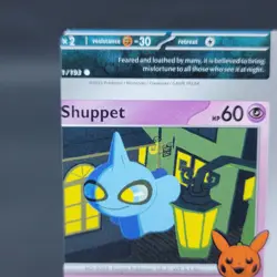 Pokemon TCG NFC Error Miscut Shuppet 087/198 Trick Or Trade BOOster 2023 - Image 3
