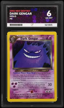 Dark Gengar 6/105 Neo Destiny Holo Card Ace 6 EX/MT - Image 1