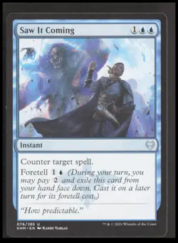 MTG Saw It Coming 76 Uncommon Kaldheim Card CB-1-2-A-53 - Image 1