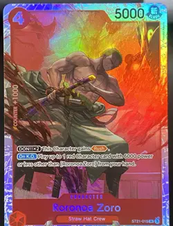One Piece TCG: Roronoa Zoro Foil SR (ST21-015) Starter Deck EX: Gear 5 - Image 1
