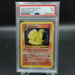 PSA 7 NM POKEMON CARD WOTC 1999 NINETALES BASE SET SHADOWLESS CARD 12/102 - Image 1
