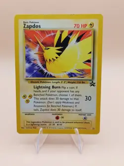 Zapdos Pokemon Black Star Promo #23 WOTC 1999-2000 Aoki Error LP - Image 1