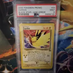 Pokemon TCG 2000 Zapdos #23 WOTC Black Star Promo-AOKI Error PSA 9 - Image 1