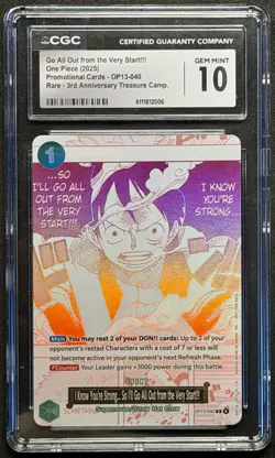 I Know You're Strong... OP13-040 3rd Anniversary Treasure Campaign Promo Gem 10 - Image 1