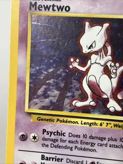Mewtwo 10/102 Base Set Unlimited Holo Rare Holo Pokemon WOTC Vintage HP - Image 2
