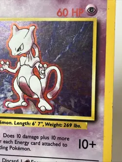 Mewtwo 10/102 Base Set Unlimited Holo Rare Holo Pokemon WOTC Vintage HP - Image 3