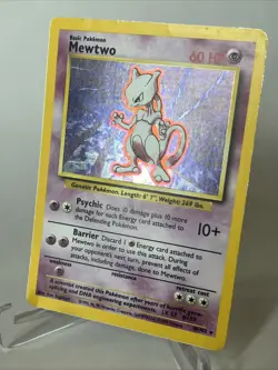 Mewtwo 10/102 Base Set Unlimited Holo Rare Holo Pokemon WOTC Vintage HP - Image 4